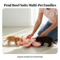 Anti-Tip Design Flower Shaped Pet Bowl Non-Slip Bottom 6-Petal Cat Food Bowl Long-Lasting for Dog Owners, Creature Rescuers, Indoor, Kitchen