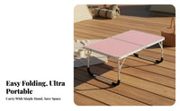 Aluminum Alloy Frame Foldable Laptop Table Lightweight Portable Laptop Table Space Saving Portable Bed Desk Multi-Purpose for Students, Telecommute Workers, Outdoor, Travel, Dorm Room, Bedroom