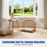 Raised Floor Mat Chair, Thickened Seat, Armless Wooden Backrest, Japanese Style, For Bedroom, Bay Window, Living Room
