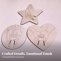 Keepsake Plaque Newborn Wristband Display Elegant Design for Baby Shower