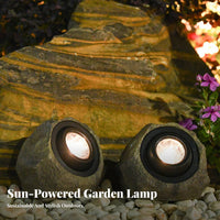 Easy Setup Solar Rock Light Weather Resistant Faux Rock LED Light Automatic On/deactivate for Courtyard, Lawn, Patio