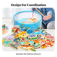 Educational Fishing Toy Set Parent-Child Interaction Fishing Game Hand-Eye Coordination Develops Fine Movement Skills for Toddlers, Girls, Preschoolers
