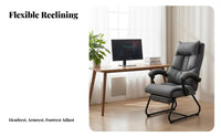 Ergonomic Design Sled Base Armchair Fixed curved-Shaped Frame Office Furniture Thickly Padded managerial Seat High spine assistance for managerials, Students, Big and Tall People, Study Room, Reception Area