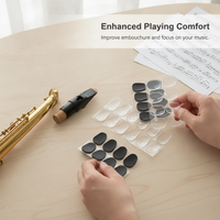 Saxophone Mouthpiece Patches, Food-Grade Silicone, Self-Adhesive, Black/Clear