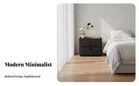 Minimalist Design Nightstand with Drawers Designer Design Cylindrical 2-Drawer End Table Ample Storage Bedside Cabinet Multi-Purpose Use for Homeowners, Renters, Students, Apartment, Living Room, Away Fromice, Entryway