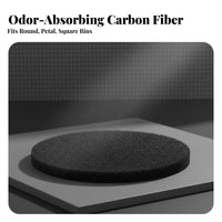 6 Pieces Activated Char Pad Cut to Size Compost Bin Pad Universal Fit Trash Can Pad for Pet Owners, Cat Pet Waste Receptacle, Kitchen, Home