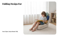 Back Support Legless Tatami Lounger Foldable Flower-Shaped Lounger Adjustable Backrest Floor Chair Space-Saving for Children, Students, Young Adults
