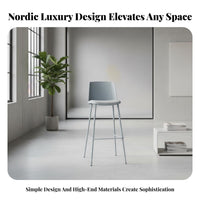 Modern Design Molded Seat Bar Stool Minimalist design High Chair Nordic Aesthetic Household Furniture With Backrest for Adults, Homeowners, Business Owners, Kitchen Island, Restaurant, Dining Room, Office
