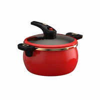 Large Capacity Micro Pressure Stockpot Multi-Function Enameled Pressure Pot Induction Ready Enamel Stew Pot Gas Cooktop Safe for Stewing, Boiling, Simmering