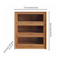 Miniature Storage Cabinet Realistic Details Dollhouse Stacking Display Case Clear View Panels Miniature Wooden Shelf Unit for Diorama