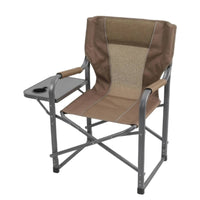 Heavy Duty director’s Chair with Side Table Breathable Folding Chair with Side Table High Back Portable for Campers, Anglers, Backyard, Fishing