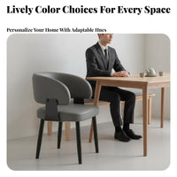 New Chinese aesthetic Upholstered rearrest Chair Light Luxury Curved rear Side Chair Minimalist Design Dining Room Seating for Homeowners, Restaurant Owners, Hotel Managers, Kitchen, Study, Home Office