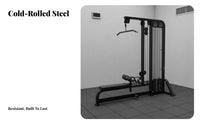 Lat Pulldown Low Row Machine Combined Function Upper and Lower Pulley Machine Commercial Grade Back Strength for Bodybuilders, Athletes