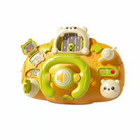 Musical Steering Wheel Toy Fixing Straps Interactive Steering Wheel Toy Plastic