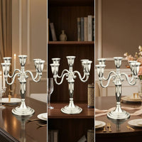 Candlestick with Multiple Arms European Metal Candelabrum Alloy Candle Holder Elegant Candelabra Classic for Dining Table