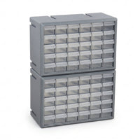 Lip Handles 60-Drawer Cabinet Stackable Small Parts Organizer for Workshop, Electronics Bench