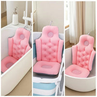 Foldable Bath Cushion with Backrest Padded Bathtub Cushion with Hanging Strap Full Body Bath Pillow Ergonomic Comfortable