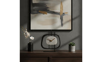Decorative Table Clock Compact Clock with Metal Frame Sturdy for Shelf