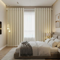 Sun Blocking Blackout Curtain Set Luxury Feel Textured Blackout Curtain Privacy Protection Window Covering Long-Lasting Drape for Light Sleepers, Alternating Schedule Workers, Apartment Dwellers, Bedroom, Living Room, Nursery, Office