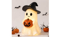 Ghost Figurine with Pumpkin Freestanding for Shelf