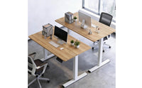 Height-Adjustable Desk White Frame Electric Standing Desk Wide Flat Feet