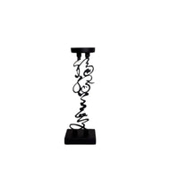 Candle Holder with Square Base Black Metal Candle Holder Candlestick Holders Abstract Candlestick Stands Calligraphic