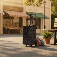 Large Capacity Rolling Shopping Carrier Insulated Foldable Grocery Trolley Two-Fold Use Portable Utility Carrier Lightweight for Seniors, Market, Travel