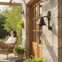 Wall-Mounted Bell with Pull Rope Rustic Hanging Bell with Pull Rope for Entryway