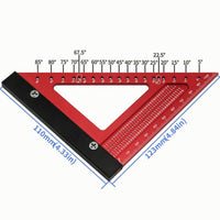 Woodworking Triangle Ruler Imperial Triangle Ruler with Base Carpenter Square Metric Layout Tool Wear-Resistant for Woodworkers