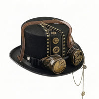 Steampunk Hat with Goggles Costume Top Hat with Goggles Masquerade Headwear for Cosplayers