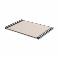 Leather Tray with Metal Frame Modern Rectangular Tray with Metal Rails Elegant for Coffee Table