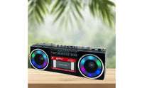 USB/SD Card Playback Retro Bluetooth Boombox Double Power Supply Portable Radio Cassette Recorder for Beach