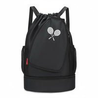 Multi-Use Badminton Bag Backpack Lightweight Shoe Compartment Backpack Large Capacity Gym Drawstring Bag Carry Handles for Swimming