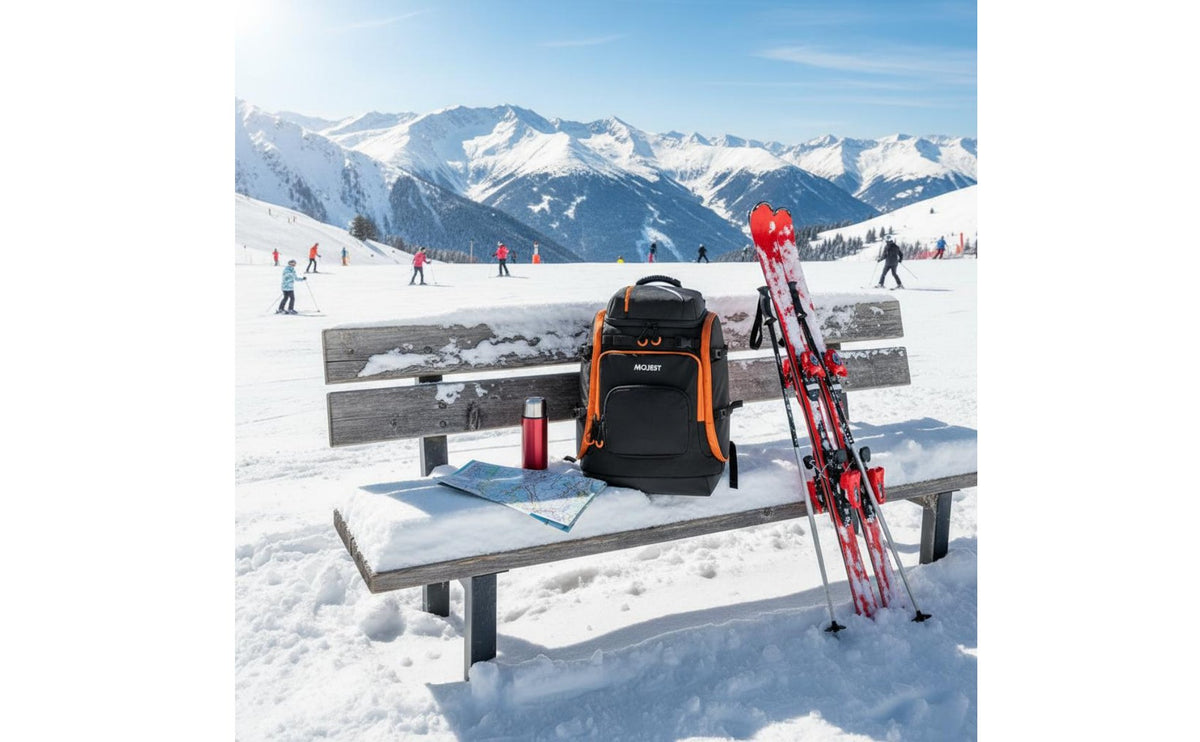 Ski Gear Backpack Adjustable Shoulder Straps Winter Sports Backpack Waterproof Footwear and Helmet Bag Ergonomic Design