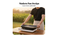 Works on Multiple Stoves Maifan Stone Grill Pan Easy to Clean Maifan Stone Coated Pan High Temperature Resistant for Outdoor, Camping