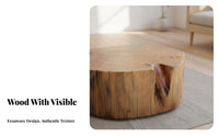 foursectionShaped log Table full Wood Construction Tree log Stool Wabi-Sabi Design Household Furniture for Guesthouse Owners, Bedroom, Balcony, Patio