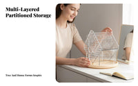 Space Saving Desktop Jewelry and Makeup Holder Large Capacity Multi-Compartment Cosmetic Rack Anti-Slip Base for Adults, Bathroom, Dorm Room