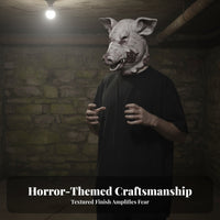 Realistic Details Scary Pig Clown Mask Long-Lasting Full Face Horror Pig Mask Breathable for Haunted House Actors, Cosplayers, Party Goers, Escape Rooms, Themed Parties, Stage Performances