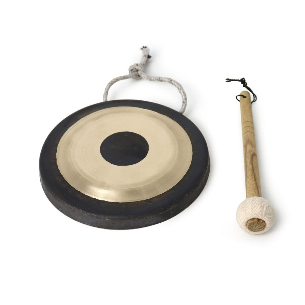 Gong with Mallet Resounding Brass Gong Traditional Percussion for Sound Effects, Temple Fairs