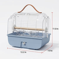 Parrot Carrier Hard-Sided Clear Box, Portable Bird Cage with Top Handle, Outdoor Pigeon Carrier for Travel, Transparent Cockatiel Carrier Case