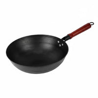 Uncoated Cast Iron Wok Handmade Cast Iron Wok Nonstick Kitchen Cookware for Open