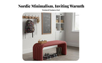 Minimalist Design Backless Utility Bench Multi-Functional U-Shaped Waterfall Bench Space-Saving Entryway Stool Comfortable Cushioning for Families, Homeowners, Renters, Hallway, Living Room, Bedroom
