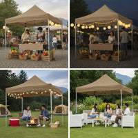 Market Tent Outdoor Canopy Tent with Metal Frame Portable Shelter from the Sun for Vendors, Merchants, Markets, Fairs