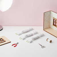4 Pieces 1:12 Scale Dollhouse Connector Cable Easy Scene Wiring Dollhouse Lamp Power Supply Line Safe Use Miniature Light Connection Wire Long-Lasting Material