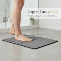 Cartoon Animal Diatomaceous Earth Bath Mat, Non-Slip Absorbent Quick Dry Floor Mat for Bathroom