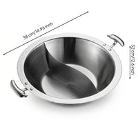 Hammered Texture Yin Two-Compartment Pot Induction Compatible Divided Broth Pot