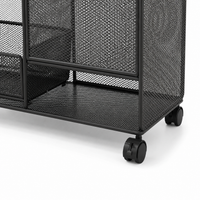 Metal Kitchen Rack with Casters, Storage Wagon, Gap Storage, Multi-Purpose Storage Cart