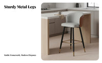Rotating Counter Stool with Backrest Modern Minimalist Design High Chair Upholstered Easy Assembly for Interior Designers