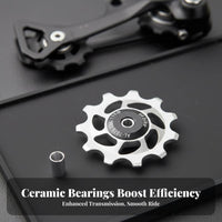 11T Ceramic Bearing Guide Wheel Lightweight Design Rear Derailleur Pulley Aluminum Rear Derailleur Pulley Anodized Finish