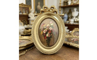5 Pieces Tabletop Photo Frame Vintage Picture Frame with Stand Gold Tone Picture Holder for Collectors